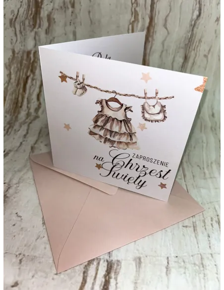 Zaproszenie na chrzest dziewczynki Z PERSONALIZACJĄ