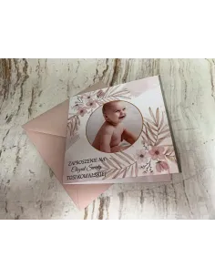 Zaproszenie na chrzest chrzciny ZE ZDJĘCIEM + POJEKT GRATIS