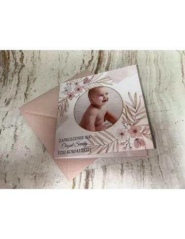 Zaproszenie na chrzest chrzciny ZE ZDJĘCIEM + POJEKT GRATIS