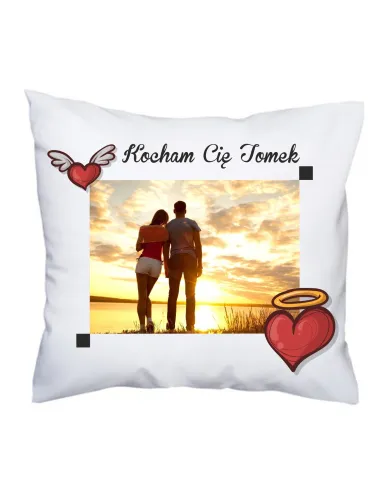 Poduszka z nadrukiem foto Kocham Cię imię