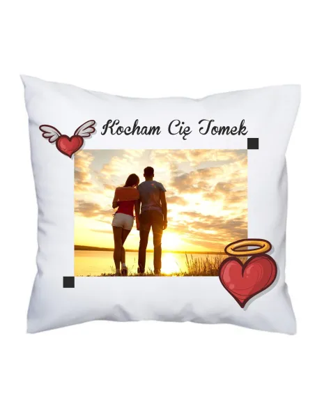Poduszka z nadrukiem foto Kocham Cię imię