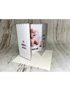 Zaproszenie na chrzest chrzciny składane ZE ZDJĘCIEM + POJEKT GRATIS