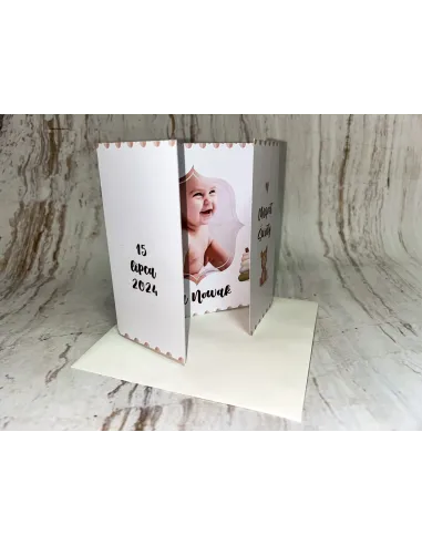 Zaproszenie na chrzest chrzciny składane ZE ZDJĘCIEM + POJEKT GRATIS