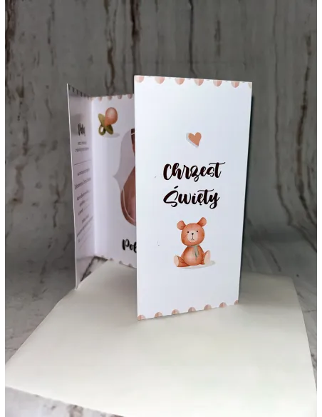 Zaproszenie na chrzest chrzciny składane ZE ZDJĘCIEM + POJEKT GRATIS