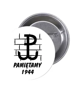 Przypinki buttony PAMIĘTAMY 1944 znaczki badziki z grafiką