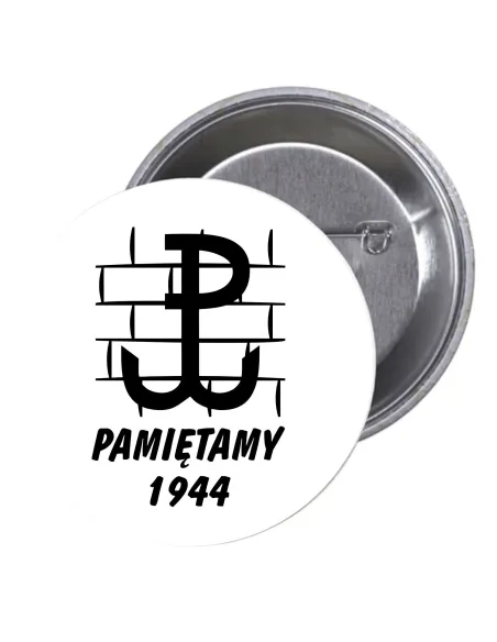 Przypinki buttony PAMIĘTAMY 1944 znaczki badziki z grafiką