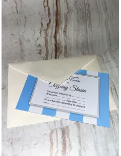 Zaproszenie na chrzest święty chrzciny niebieskie + POJEKT GRATIS