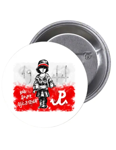 Przypinki buttony BÓG HONOR OJCZYZNA 1944  znaczki badziki z grafiką