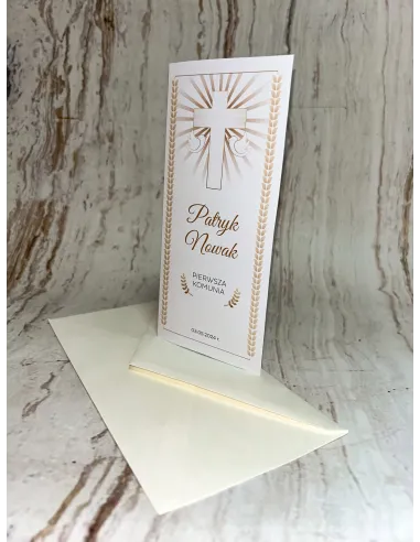 Zaproszenie na pierwszą komunię świętą zaproszenia komunijne Z PERSONALIZACJĄ Z IMIENIEM ZDJĘCIEM