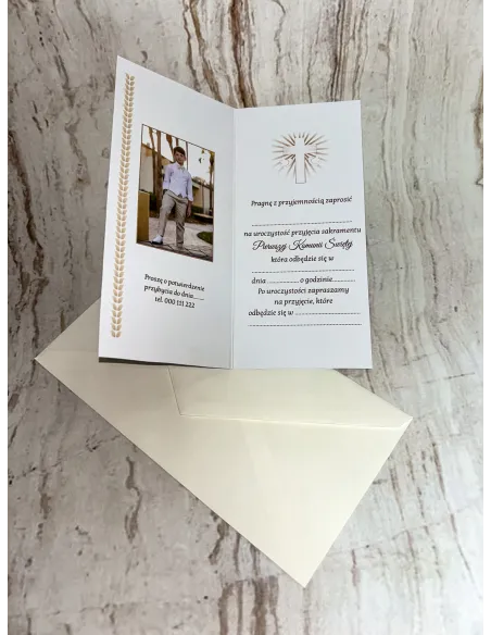 Zaproszenie na pierwszą komunię świętą zaproszenia komunijne Z PERSONALIZACJĄ Z IMIENIEM ZDJĘCIEM