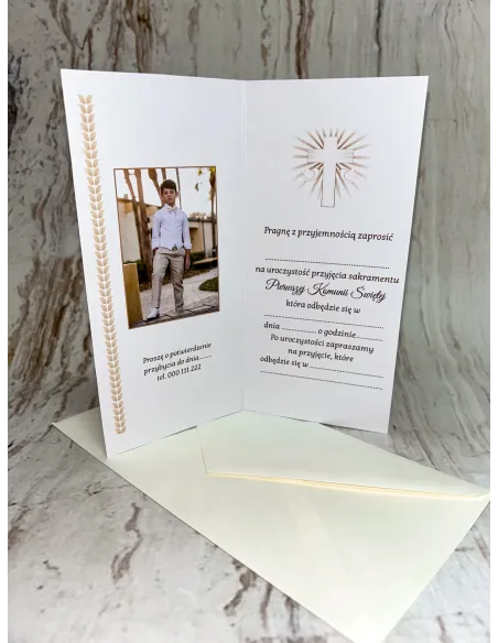 Zaproszenie na pierwszą komunię świętą zaproszenia komunijne Z PERSONALIZACJĄ Z IMIENIEM ZDJĘCIEM