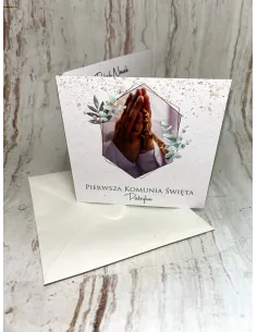Zaproszenie na pierwszą komunię świętą zaproszenia komunijne PERSONALIZOWANE + PROJEKT GRATIS