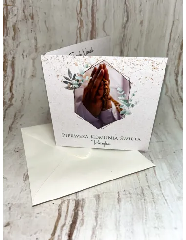 Zaproszenie na pierwszą komunię świętą zaproszenia komunijne PERSONALIZOWANE + PROJEKT GRATIS