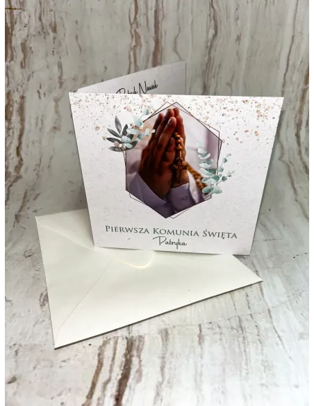 Zaproszenie na pierwszą komunię świętą zaproszenia komunijne PERSONALIZOWANE + PROJEKT GRATIS