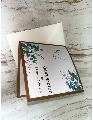 Zaproszenie na pierwszą komunię świętą zaproszenia komunijne PERSONALIZOWANE + PROJEKT GRATIS