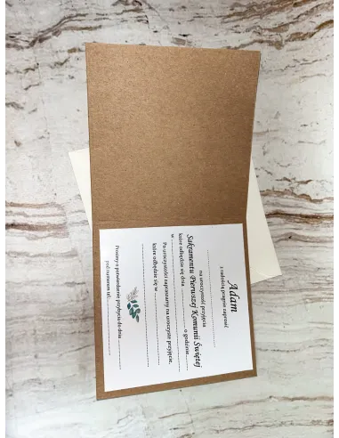 Zaproszenie na pierwszą komunię świętą zaproszenia komunijne PERSONALIZOWANE + PROJEKT GRATIS