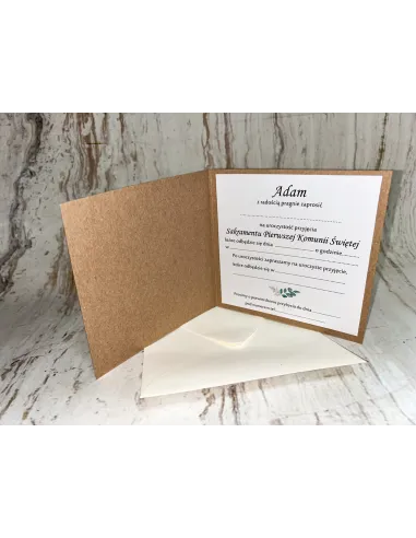 Zaproszenie na pierwszą komunię świętą zaproszenia komunijne PERSONALIZOWANE + PROJEKT GRATIS