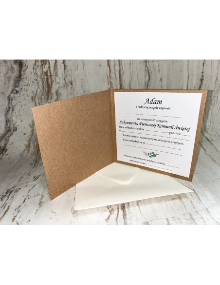 Zaproszenie na pierwszą komunię świętą zaproszenia komunijne PERSONALIZOWANE + PROJEKT GRATIS