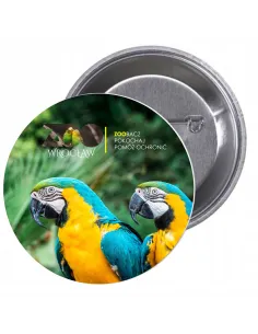 Przypinki buttony ZOO ZOOBACZ POKOCHAJ POMÓŻ OCHRONIĆ  znaczki badziki z grafiką