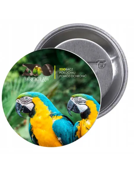 Przypinki buttony ZOO ZOOBACZ POKOCHAJ POMÓŻ OCHRONIĆ  znaczki badziki z grafiką