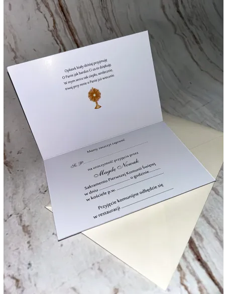 Zaproszenie na pierwszą komunię świętą zaproszenia komunijne Z TWOIM ZDJĘCIEM + PROJEKT GRATIS