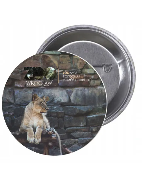 Przypinki buttony ZOO ZOOBACZ POKOCHAJ POMÓŻ OCHRONIĆ  znaczki badziki z grafiką