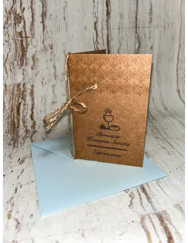 Zaproszenie na pierwszą komunię świętą zaproszenia komunijne EKO minimalistyczne + PROJEKT GRATIS