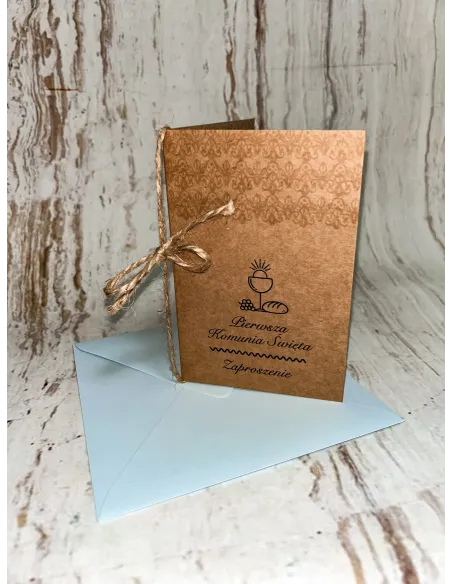 Zaproszenie na pierwszą komunię świętą zaproszenia komunijne EKO minimalistyczne + PROJEKT GRATIS