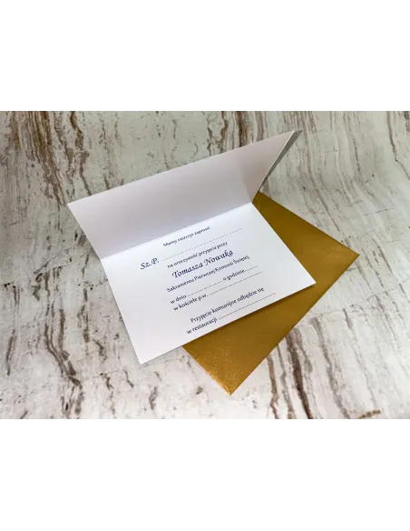 Zaproszenie na pierwszą komunię świętą zaproszenia komunijne niebieskie + PROJEKT GRATIS