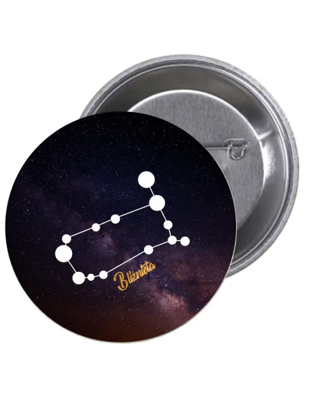 Przypinki buttony ZNAKI ZODIAKU BLIŹNIĘTA znaczki badziki z grafiką