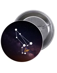 Przypinki buttony ZNAKI ZODIAKU LEW  znaczki badziki z grafiką