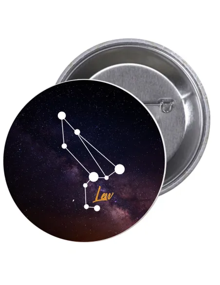 Przypinki buttony ZNAKI ZODIAKU LEW  znaczki badziki z grafiką