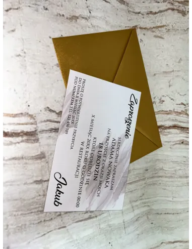 Zaproszenie na urodziny osiemnastkę eleganckie + PROJEKT GRATIS