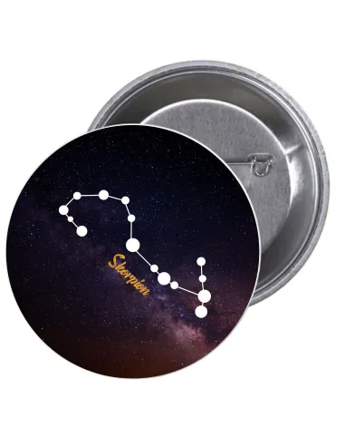 Przypinki buttony ZNAKI ZODIAKU  SKORPION   znaczki badziki z grafiką