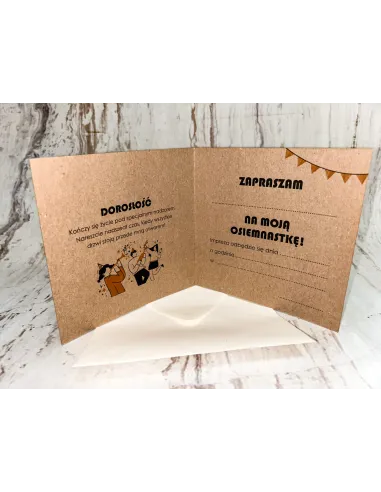 Zaproszenie na 18 urodziny osiemnastkę EKO + PROJEKT GRATIS