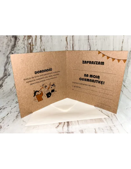 Zaproszenie na 18 urodziny osiemnastkę EKO + PROJEKT GRATIS