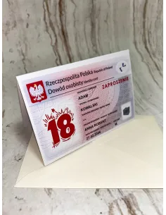 Zaproszenie na 18 urodziny zaproszenia DOWÓD OSOBISTY NA osiemnastkę + PROJEKT GRATIS