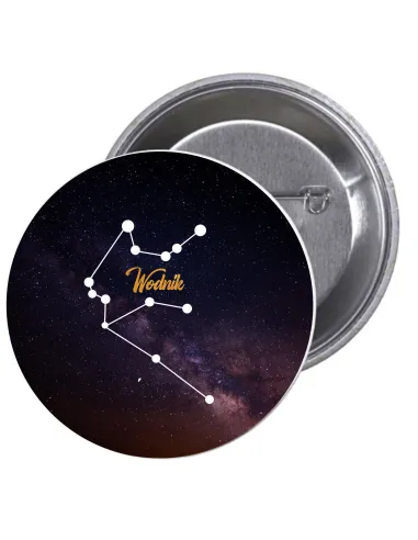 Przypinki buttony ZNAKI ZODIAKU WODNIK   znaczki badziki z grafiką