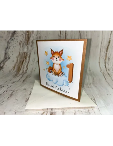 Zaproszenie na 1 urodziny zaproszenia na roczek z lisem Z IMIENIEM + PROJEKT GRATIS