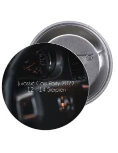 Przypinki buttony JURASSIC CARS PARTY 2022  znaczki badziki z grafiką