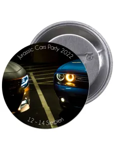 Przypinki buttony JURASSIC CARS PARTY 2022  znaczki badziki z grafiką