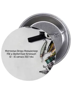 Przypinki buttony ZAWODY RYBACKIE  znaczki badziki z grafiką