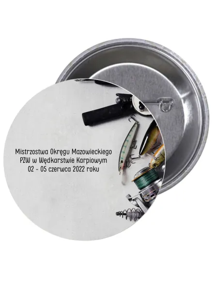 Przypinki buttony ZAWODY RYBACKIE  znaczki badziki z grafiką