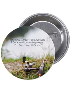 Przypinki buttony ZAWODY RYBACKIE  znaczki badziki z grafiką