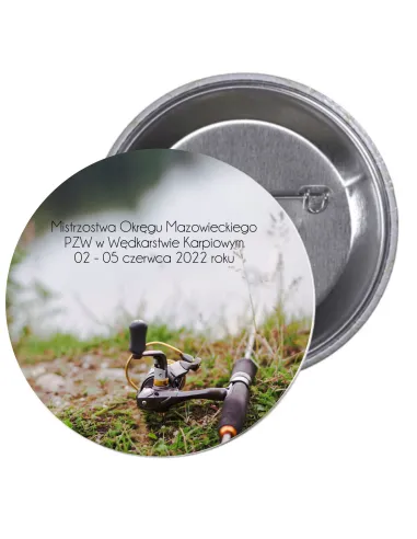 Przypinki buttony ZAWODY RYBACKIE  znaczki badziki z grafiką