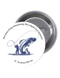 Przypinki buttony ZAWODY RYBACKIE  znaczki badziki z grafiką