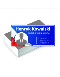 Wizytówki wyborcze PROJEKT GRATIS 100 sztuk WYBORY NA BURMISTRZA GMINY