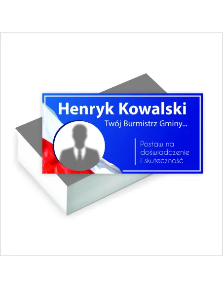 Wizytówki wyborcze PROJEKT GRATIS 100 sztuk WYBORY NA BURMISTRZA GMINY