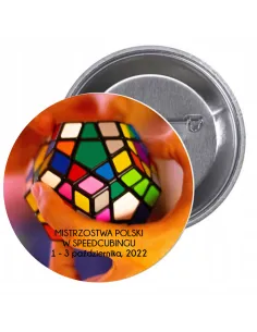 Przypinki buttony TURNIEJ - MISTRZOSTWA POLSKI W SPEEDCUBINGU  znaczki badziki z grafiką