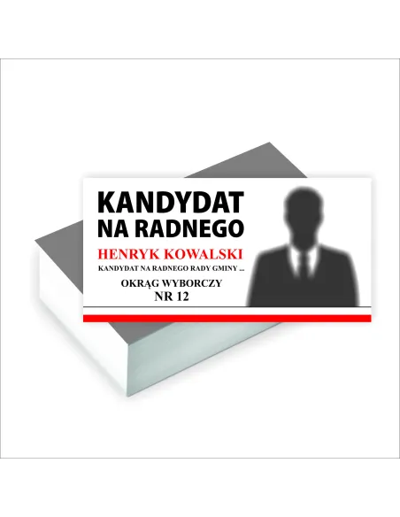 Wizytówki firmowe GOTOWY PROJEKT 200 sztuk WYBORY NA RADNEGO RADY GMINY